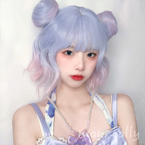 Man true and false hair female short curly hair daily soft sister gentle color instant noodles short roll lolita cute face repair fake hair