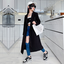 Girls Long Suit 2021 Spring and Autumn New Children Leisure Korean version of foreign handsome fried street loose windbreaker coat