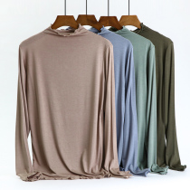 Spring and Autumn 2021 New pregnant women base shirt semi-high collar long sleeve size inner top elastic loose Autumn Tide