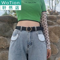  Net red womens belt all-match pants belt jeans belt ins wind decoration Black fashion Korean male tide student