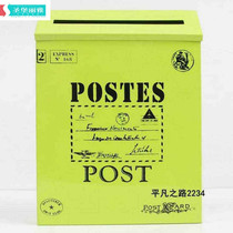 Lock mailbox Opinion box Hanging wall iron box Pastoral American email inner - inner - speaker decoration box mailbox