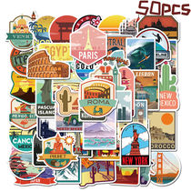 50 travel city landmarks London Paris New York luggage laptop graffiti style computer waterproof sticker