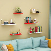 Punch-free wall shelf simple shelf living room wall wall decoration partition bedroom bookshelf