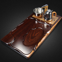Whole piece of ebony tea tray solid wood log kung fu tea set living room home big tea tea table Chinese style one simple simple