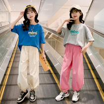 Child Clothing Fat Girl Summer Clothing Suit Han Edition Loose Fried Street Clothes Tennis Red Children Girl Sports Casual Two Sets