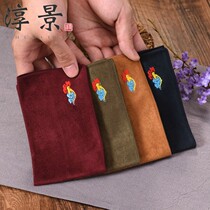Korean high-grade tea towel cloth absorbent tea cloth tea table towel double-sided velvet cloth tea cloth mat tea ceremony accessories