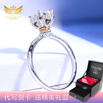  18k white gold hand bouquet ring Female luxury group set with Moissan stone simulation diamond d color platinum proposal diamond ring to send girlfriend