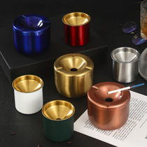 Korean stainless steel funnel ashtray Creative home with cover trend Smoke cylinder personality office upscale home
