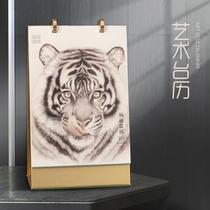 Creative and artistic creativity simple 2022 business office calendar year of the tiger zodiac month calendar custom desktop ornaments