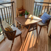 Balcony small table and chair rattan chair three-piece combination modern simple household tea table and chair net red leisure one table and two chairs