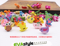 30 cartoon animals cute big head wood pushpin press nail color photo wall felt cloth cork board decoration