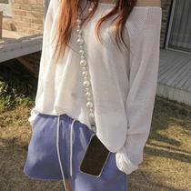 South Koreas Dongdaemun Pearl Long Diagonal Mobile Phone Chain Pendant Womens Spring Fashion Hanging Buckle Decorative Wind Accessories