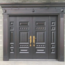 Zinc alloy villa door double door entry door anti-theft door household entry door to door rural imitation copper door