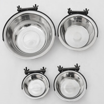 Dog bowl anti-knock dog food basin hanging water bowl cat bowl stainless steel fixed Dog Basin hanging cage Pet Bowl