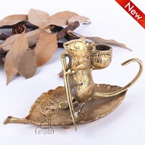 Pakistan copper fortune ornaments Rat money Zodiac rat Copper ornaments Home Feng Shui ornaments Brass mice