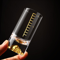Two or two white wine glasses household set with scale luxury gold foil white glass European crystal glass one or two Jinshan cups
