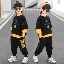 Childrens clothing boys autumn suit 2021 new boys Korean casual handsome spring and autumn children reflective tide clothes