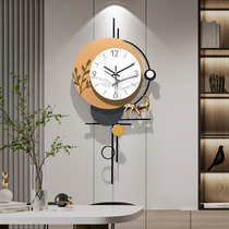 Creative grille decoration quartz clock living room home light luxury dining table hall wall clock free punching art clock wall hanging
