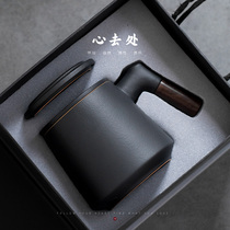 Tea Cup personal special home black pottery filter tea water separation tea tea ceramic tea ceremony office Cup custom gift box
