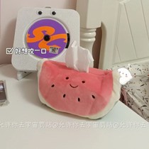 Small Red Book Co-Style Watermelon Doll Fruit Paper Towels Creative Draw Cardboard Boxes Bedroom Containing Box Car Inner Tissue Box