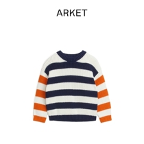 ARKET male and female cotton wool quality loose knit sweatshirt dark blue orange 2022 early spring new product 0992683006