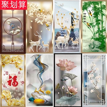 Custom modern art glass living room partition frosted double-sided translucent screen Simple entrance aisle background carving