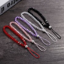Universal mobile phone crystal lanyard long and short neck rope badge pendant mobile phone chain womens fashion beads wrist