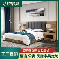 Hotel bed Hotel furniture custom manufacturers Standard room Single room full set apartment bed and breakfast Single bed twin bed rental room furniture