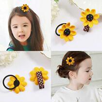 Han Edition girl sunflower rope rope children baby baby leather hair hair clamp solar hair cloth clamps headdress