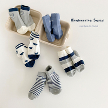 Childrens socks pure cotton cartoon baby eye and autumn thin air breathable in large boys and girls summer stockings