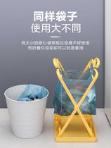 Foldable garbage rack with tray plastic bag storage bracket kitchen trash can tote bag Garbage Bag Hanger