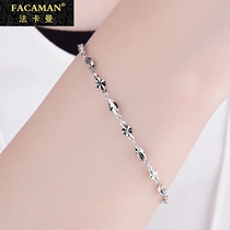 Fakaman Platinum Bracelet Women Pt950 Fashion Platinum Carambola Bracelet Solid Handwear Bracelet 2021 New Tide