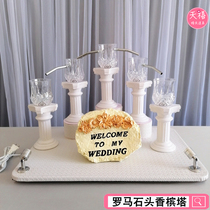 Roman Champagne Tower Wedding Props Wish Ceremony Taiwan European Wedding Candle Hollow Light Cup Wine Tower 2020 New
