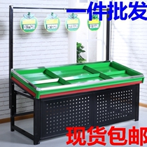 Commercial metal storage booth waterproof vegetable rack platform fruit iron double-layer single-layer fruit and vegetable display rack shelf