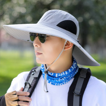  15cm brim hat Mens summer hat sun hat breathable sun hat mountaineering hat Fishing hat Mens fisherman hat