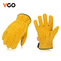  VGO short full cowhide welder gloves Electric welding welding machinery handling reinforced protective gloves