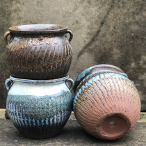 Special offer Retro creative earthenware jar Coarse pottery flower pot Green radish high plant ceramic flower pot fleshy pottery pot flower pot