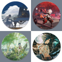 Small mouse pad original Divinity Grain and rain Yoo Walnuts Perimeter Gaming Electric Arena Cafe café Dormitory Guard Wrist Cushion Brief Forbidden to customize Thickened Washable Washable Table Mat Computer Cushion Round