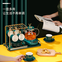Island deer Nordic cup tea cup kettle set light luxury water equipment European household ceramic cup living room drinking water set Cup