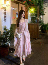 A sweet peach yikett Broken Sense Heroine summer new V-neck suspender dress fairy dress sweet