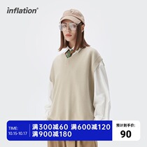 inflation expansion Tide brand knitted vest men Spring and Autumn Japanese retro college style vest outside sweater tide