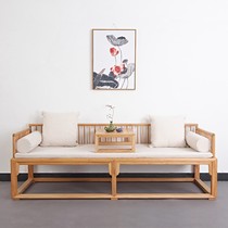 New Chinese style Old Elm Luohan bed Ming and Qing antique bed bed bed living room study three sofa chair log Zen simple simple