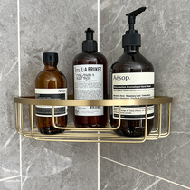 MUNMU Corner Basket Brass Wire Drawing Nordic Minimalist Wind Bathroom Upscale Texture Shelf Monolayer