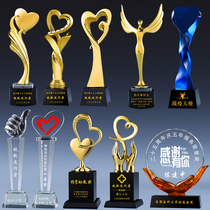Love Crystal Trophy Custom Lettering Customized Doctor Nurse Volunteer Souvenir Public Welfare Charity Donation Medal