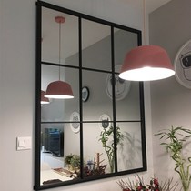 Fake window decoration simulation fake window frame wall decoration creative partition French mirror between living room and dining room
