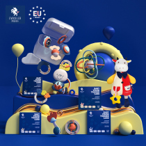 British evoceler baby hand ring bell baby tooth gum newborn 0-1 year old educational appeasement toy set