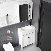 Floor-to-ceiling balcony washbasin Integrated washbasin bathroom household ultra-narrow and long mini ceramic washbasin small apartment