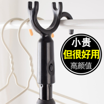 Telescopic support clothes pole Household extended clothes fork Pick clothes fork Clothes stick big fork take clothes pole Black clothes hanger rod fork