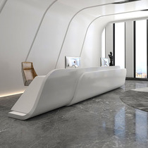 Creative paint company Reception desk cashier Simple modern office Curved bar Beauty salon information desk
