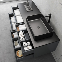 Light luxury table basin Bathroom cabinet combination Modern simple bathroom sink hand wash basin cabinet Rock floor